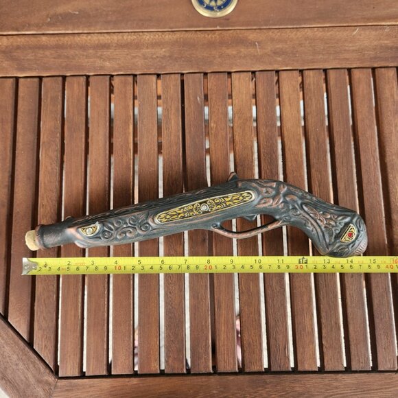 Rare Russian Pistol Decanter – Ornate Vintage Brandy Bottle, Statement Bar Cart - Picture 11 of 16